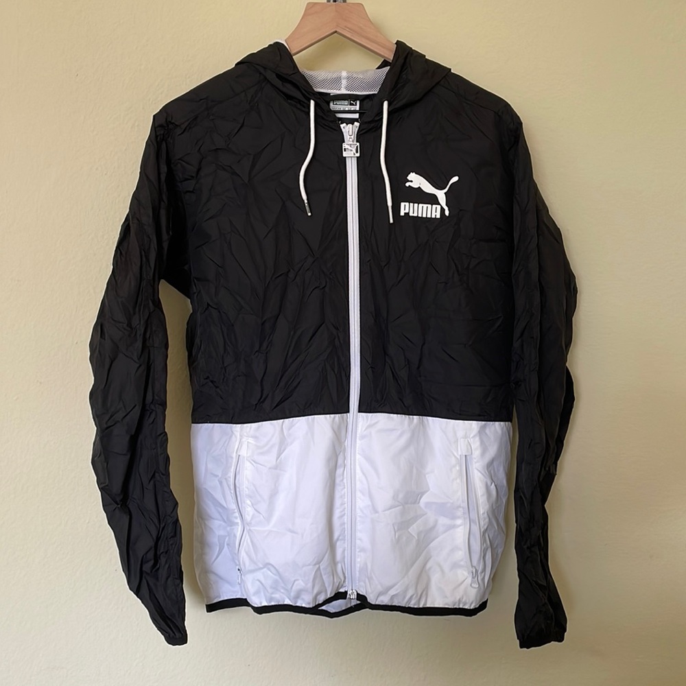 Puma rain jacket. Black and white